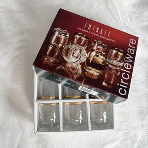 6 Piece 2 ounce Shot Glasses with a Gold Rim